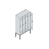 thumbnail of C+P Spind Classic PLUS, Gestell, 4 Abteile, HxBxT 212x120x50cm, Sicherheitsdrehriegel, Hellgrau/Anthrazit von PROREGAL