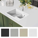 thumbnail of Lavello Da Cucina Doppio Con Foro Troppopieno Bianco In Granito