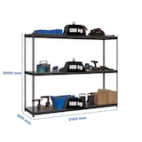 thumbnail of Metallregal ohne Schrauben mit Simonforte -Metallschalen 3 Regale. Anthrazitfarbe/Galva 2000x2100x600 mm