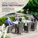 thumbnail of CASARIA® Polyrattan Gartenmöbel Set 190x90cm Esstisch Grau