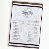 thumbnail of Securit® Porte-menu gamme noyer - Panneau en bois avec bandes élastiques