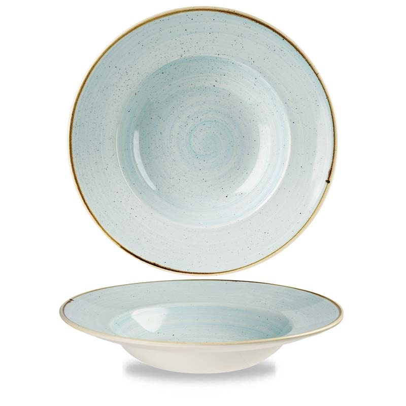 Duck Egg Blu Piatto Pastabowl Cm 24 Churchill Stonecast Puntinato Sdesvwbm Confezione Da 12