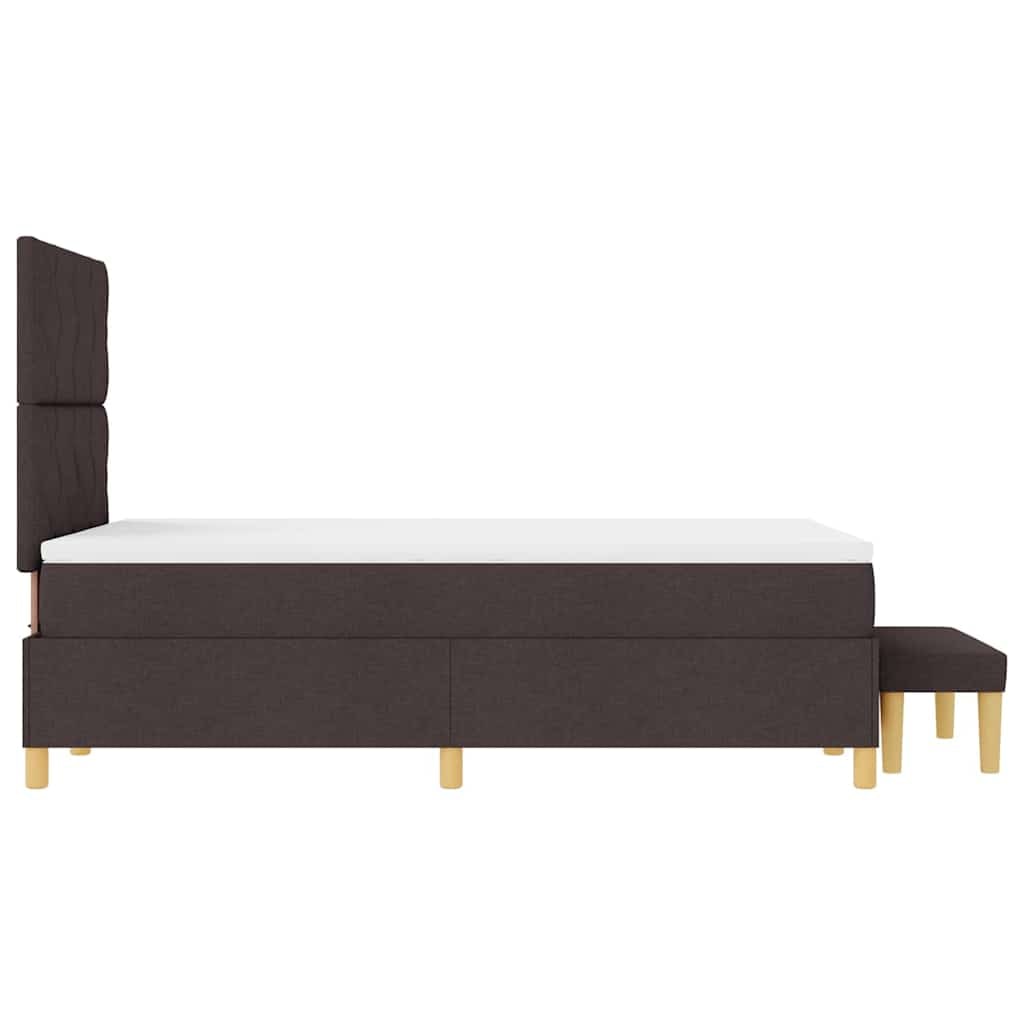 vidaXL Boxspringbett mit Kopfteil Dunkelbraun 190 x 120 cm Stoff
