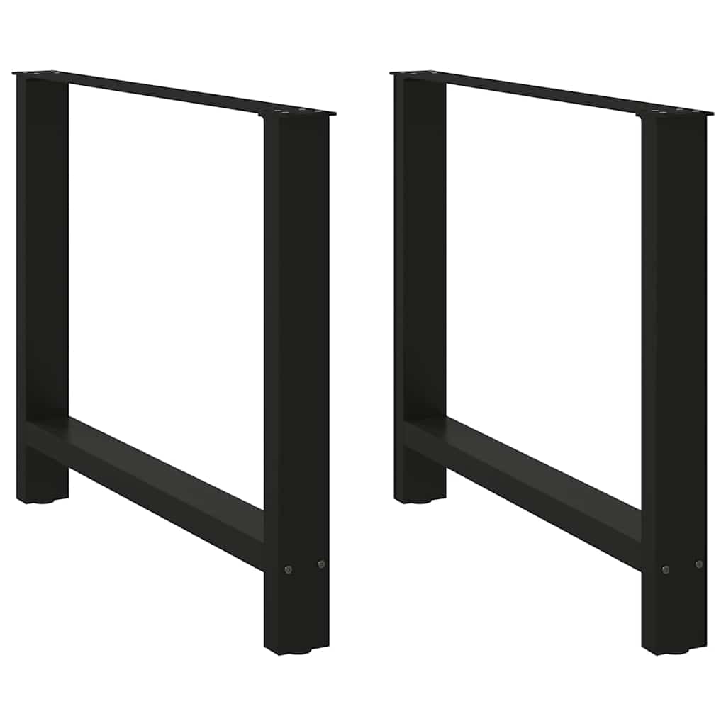 vidaXL Esstischbeine Schwarz 2 Stk. 100x(72-73) cm Stahl