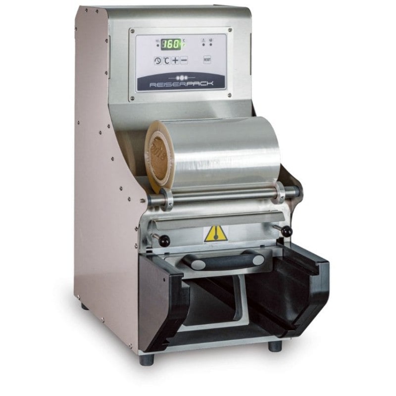 Termoselladora semi-automatica de barquetas RPS220  Molde multiforma de 4 medidas: 260x190, 230x190, 192x136 y 136x96 mm