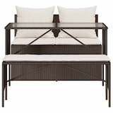 thumbnail of vidaXL 3-tlg. Garten-Essgruppe mit Kissen Braun Poly Rattan