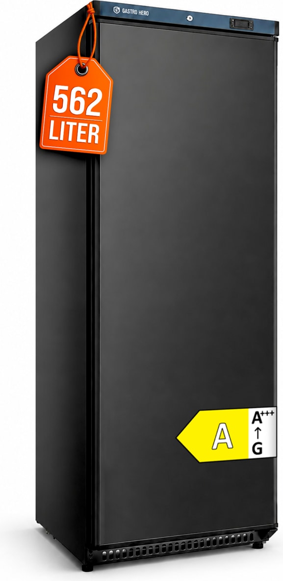 GastroHero Bierkastenkühlschrank 600 für 8 Kästen 562 Liter Energieeffizienz A Getränkekühlschrank 0 bis +8 °C Schwarz
