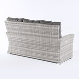 thumbnail of Sofá para jardín, 3 plazas, Color gris, Aluminio y rattán sintético, Tamaño:80x170x93 cm,Cojín antracita incluido