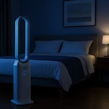 thumbnail of Ventilador de controle remoto de 50W - Ventilador sem lâmina de coluna de 3 velocidades com design de temporizador de 7h Branco NIKLAS