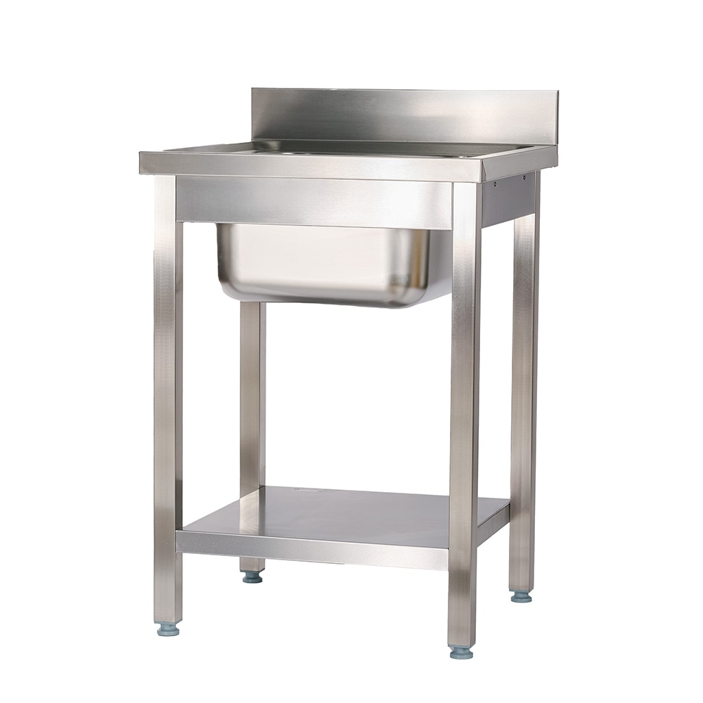 Romux® Évier en Acier Inoxydable avec 1 Cuve 600x700x850 mm Démontable | Évier Industriel avec Bac | Plonge Inox Professionnelle pour Restauration