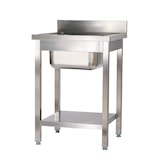 thumbnail of Romux® Évier en Acier Inoxydable avec 1 Cuve 600x700x850 mm Démontable | Évier Industriel avec Bac | Plonge Inox Professionnelle pour Restauration