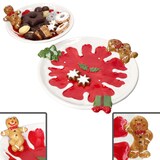thumbnail of 2tlg Set Weihnachtsstern Teller & Schale Steingut Lebkuchen Rot Weihnachten Keks