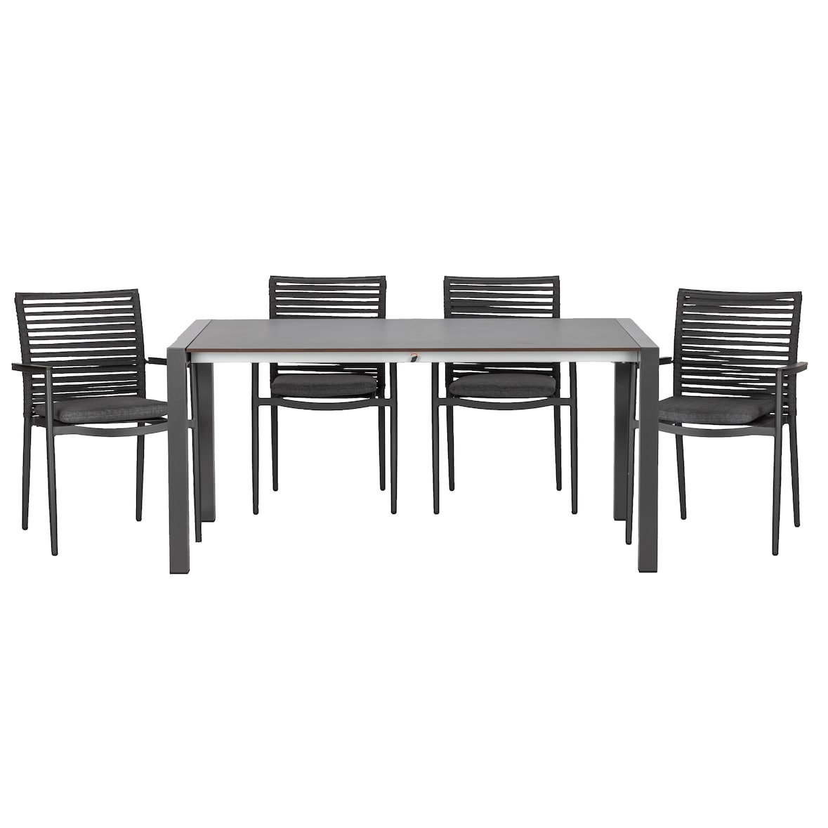 acamp Tischgruppe 4x 56441 New Jersey + Tisch 56669 Extensio 1 Platte