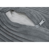 thumbnail of Sofa-Garnitur HWC-P19, 3-Sitzer Couch Loungesofa, Stoff/Textil Cord (370 g/m²) Liegefläche rechts ~ hellgrau