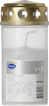 thumbnail of 20x Duni Grablicht mit Deckel 140 x Ø 70 mm 50 Std. Weiß Paraffin mit Kerzenhalter aus Kunststoff
