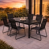 thumbnail of 7tlg Gartengarnitur Gartenmöbel Glastisch 150x80cm 6 x Stuhl