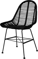 thumbnail of Décoshop26 - Set mit 6 Esszimmerstühlen im rustikalen Design aus naturschwarzem Rattan DEC025701