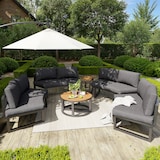 thumbnail of Merax Modulares Gartenmöbel-Set für 4-6 Personen, Loungesessel-Set, 4x Doppelsofa mit Polstern & Kissen, 3x kleine Couchtische, rundes Sofa, Grau