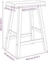 thumbnail of vidaXL Barhocker 2 Stk. Weiß Massivholz Gummibaum