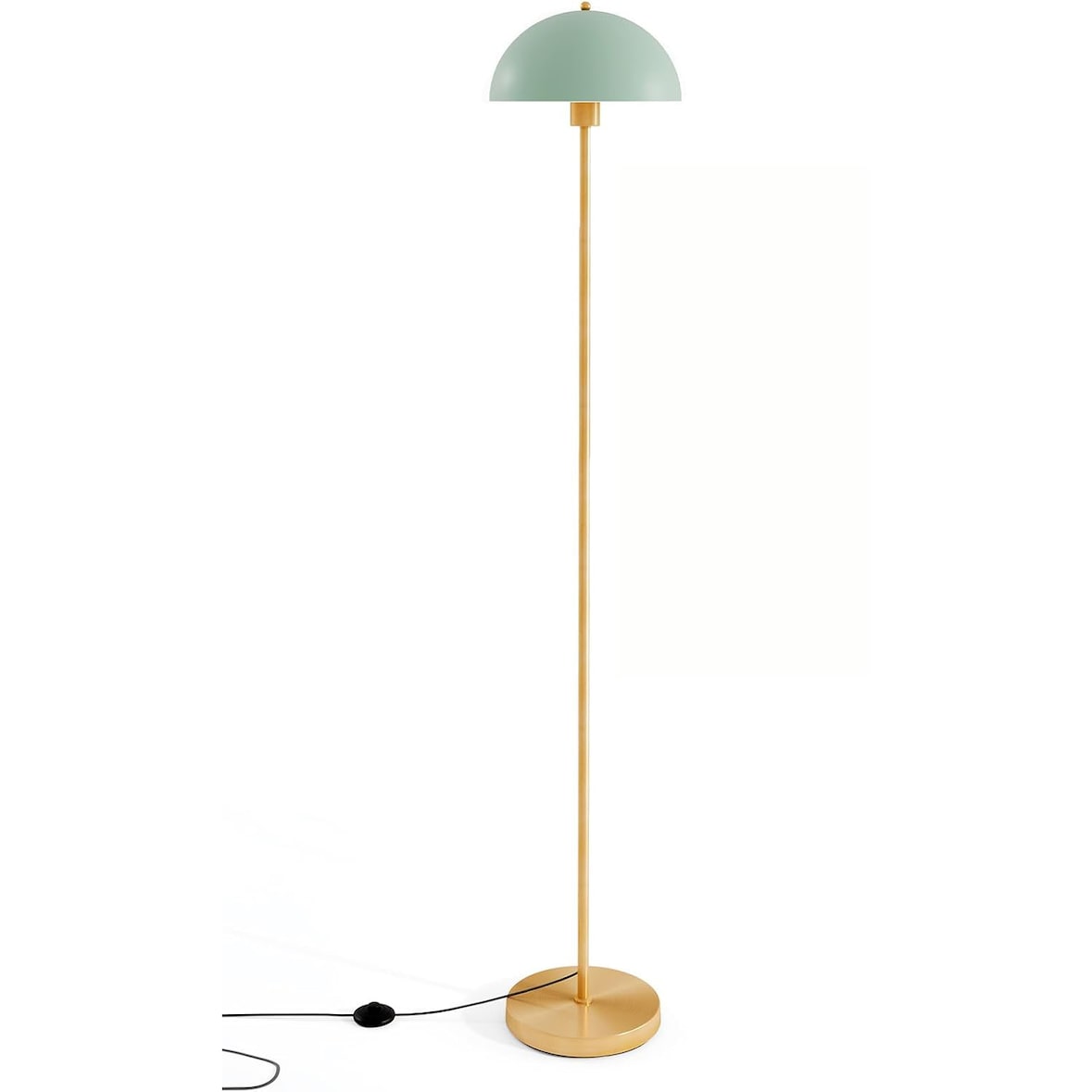 COSTWAY Luminária de Chão para Sala 163 cm, Soquete E27, Luminária de Chão com Abajur à Prova de Quebra, Luminária de Chão com Interruptor de Pé