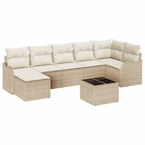 thumbnail of vidaXL Garten-Sofa-Set mit Kissen 8 pcs Beige und Weiß Poly Rattan