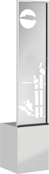 thumbnail of vidaXL Blumentopf mit dekorativem Paneel Silber 32 x 140 cm