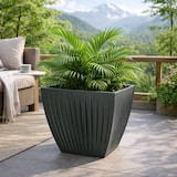 thumbnail of WellHome - Vaso in plastica stampata a rotazione 17L Ø30x30cm colore Antracite - Latia Square MIDL