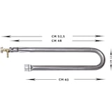 thumbnail of Bruciatore a Gas METANO  a U cm 48 per barbecue, forni, pietra ollare/lavica, piastra ghisa