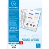 thumbnail of Exacompta 5990E 10x Packung mit 10 Stück Prospekthüllen gelocht aus glattem Qualitäts-PP 90µ, oben geöffnet, für Format 24x32cm - Kristall