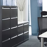 thumbnail of BISLEY Hängeregistraturschrank mit Schloss aus Metall in silber, 4 Schubladen, einbahnig - Hängeregisterschrank abschließbar, Hängeregistratur für