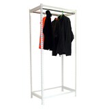 thumbnail of Kleiderstangenregal Metal Einzel | HxBxT 250x90x50cm | Weiß | Kleiderständer Garderobe Klamottenregal Stangenregal Regal