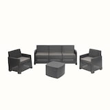 thumbnail of Ipae Progarden Conjunto de Jardín Garda (2 Sillones + Sofá 3 Plazas + 5 Cojines + Mesa Auxiliar) Antracita