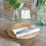 thumbnail of HMF Tischset rund geflochten aus Wasserhyazinthe, Platzset abwaschbar, 6er Set, 30 cm