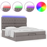 thumbnail of vidaXL Ottoman-Bett mit Matratze & LEDs Taupe 160x200 cm Stoff