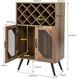thumbnail of COSTWAY Armário de Cozinha, Armário para Vinhos com Prateleira Removível e Suportes para Copos Integrados, Buffet de Madeira