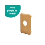 thumbnail of Verrou double entrée Mirage 6 pour porte d'entrée, cyl. 45mm, tringle 2 pts en acier, haut, droit, 3 clés, bronze - THIRARD