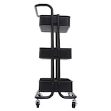 thumbnail of Serveerwagen HWC-C64, keuken trolley bar trolley thee trolley transport trolley ~ zwart met handvat