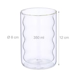 thumbnail of Relaxdays Latte Macchiato Gläser, 6er Set, Löffel, Spiralform, doppelwandiges Glas, 350 ml, Kaffeegläser, transparent