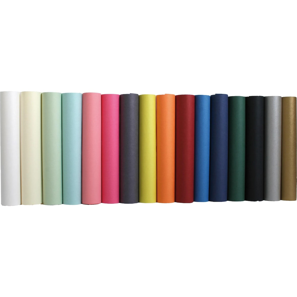 Clairefontaine 50x Farbiges, gerilltes Kraftpapier 65g, Display mit 50 Rollen 3x0,70m - Sortierung 95799C