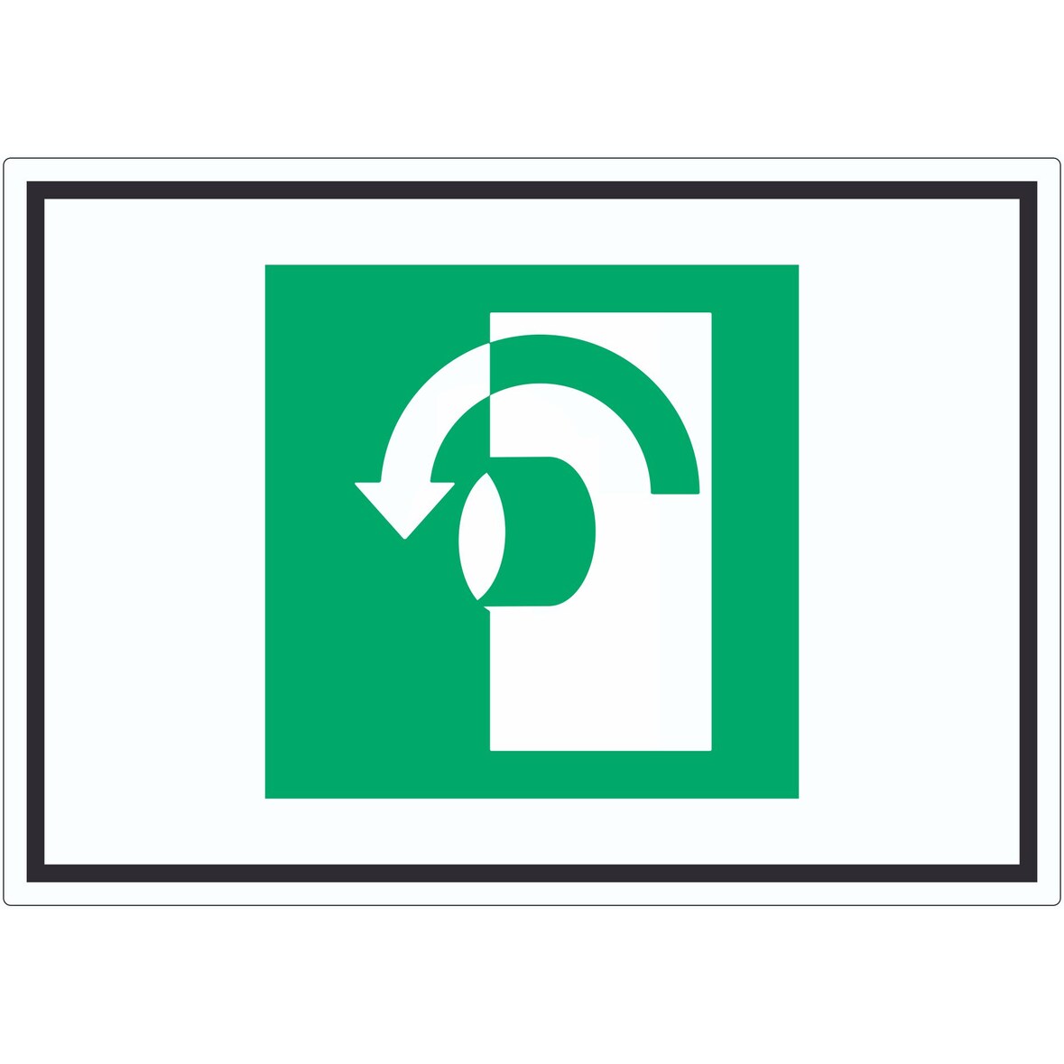 Zum Öffnen gegen Uhrzeigersinn drehen Symbol Aufkleber A1 (594x841mm)