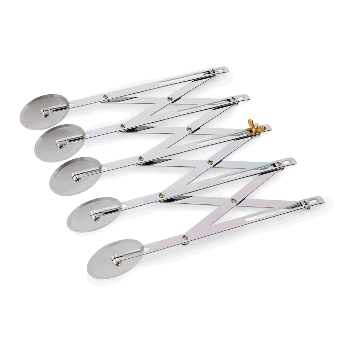 WAS Germany - Teigschneider, 5 Rädchen Ø 5 cm, 24 cm, mit  justierbarer max. Schnittbreite 12 cm, Edelstahl