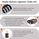 thumbnail of TSA-Zahlenschloss 4er-Set mit 3-stelliger Kombination & flexiblem Drahtbügel, Vorhängeschloss aus Zinklegierung & Stahl, Schwarz
