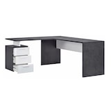 thumbnail of Web Furniture NEW SELINA Scrivania ad Angolo Melaminico 3 Cassetti 160x180cm   Bianco Lucido/Report