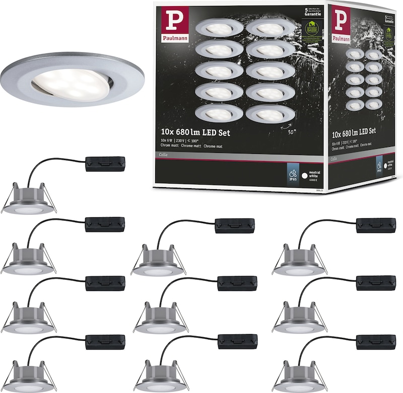 Ein Set von zehn LED-Einbaustrahlern.