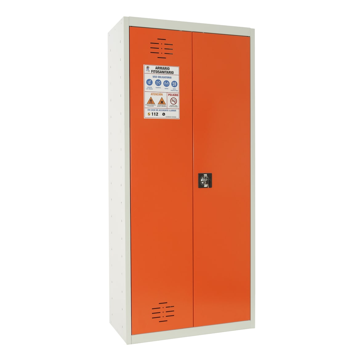 SimonRack Armoire Phytosanitaire Homologuée 1800x800x400, Armoire Produits Chimiques et Pesticides, Gris/Orange - Simonlocker