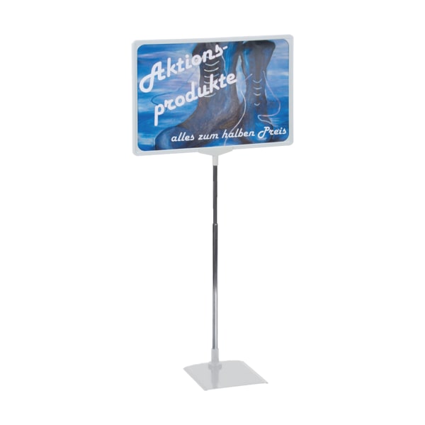 FRANKEN Preisständer, Info-Ständer A4, Freistehend, höhenverstellbar, tragbar, 210 x 620 x 10 mm, grau, PSM A4 12