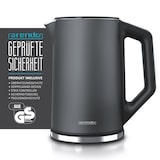 thumbnail of Arendo Wasserkocher 1,5 l 2200 W, Edelstahl, Doppelwand, Temperaturwahl 40 - 100°C mit Anzeige, grau