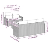 thumbnail of vidaXL Garten-Sofa-Set 6 pcs Grau Poly-Rattan und Stahl und Glas