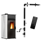 thumbnail of Poêle à granulés étanche Anita 15 Blanc Sannover + Kit d'installation Complet