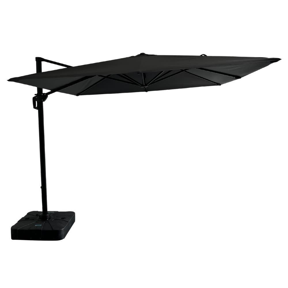 Gastro Ampelschirm Rome Grau, quadratisch, 3 × 3 m, 8 Streben, 210 g/m² Polyester, wasserabweisend, höhenverstellbar, 360° drehbar, ohne Volant